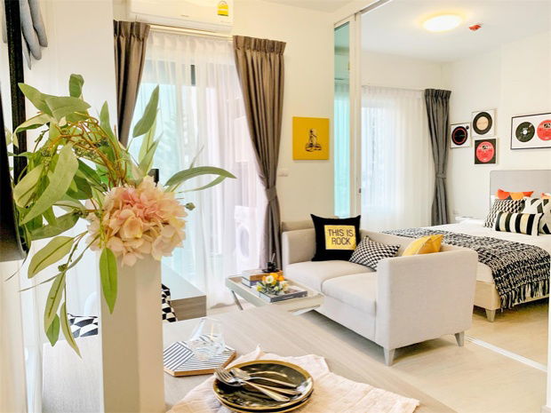 🔥🔥Sales 13000Baht!! Chapter One Eco Ratchada Huaikwang🌲Beautiful room, ready to movie