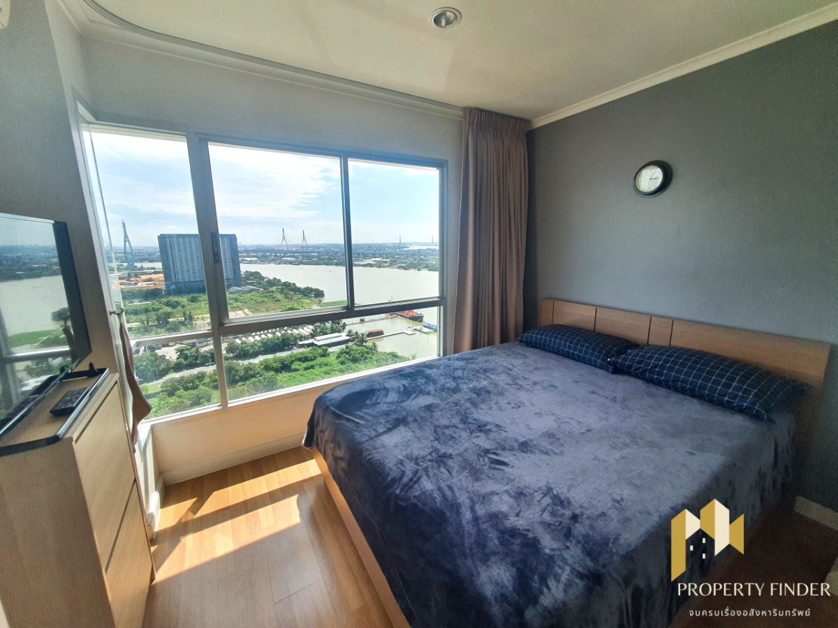 Condo for rent, Lumpini Park Riverside Rama 3, high floor, cool breeze, beautiful river view.
