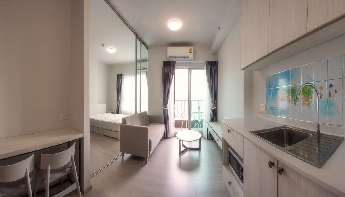 T1376 Condo for rent Chapter One Shine Bangpo, beautiful room, fully furnished, with a washing machine, special price.