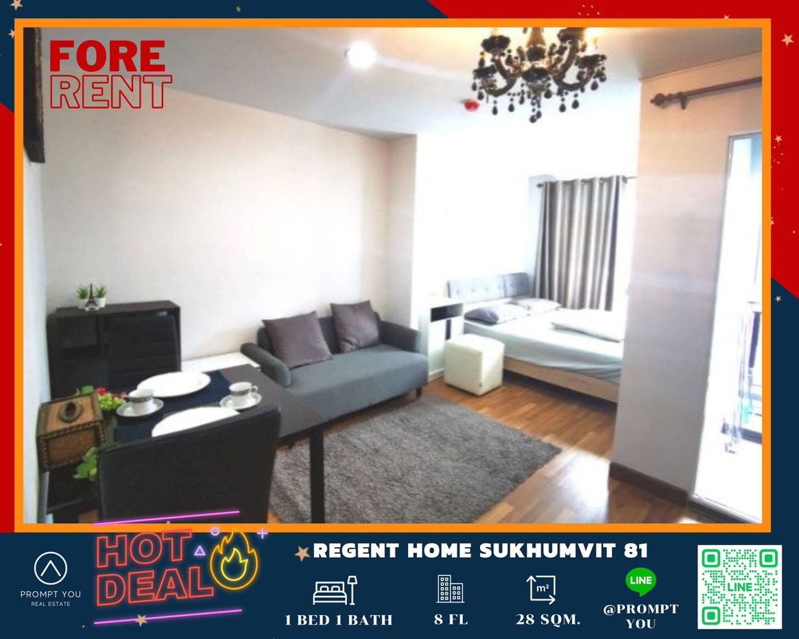 🔥Regent Home Sukhumvit 81 🔥Nicely decorated ,Fully furniture ,special price //Ask more info LineOfficial:@Promptyou11