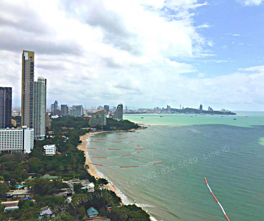 Condo for rent, Pattaya HS66, corner room, sea view, city view, 26th floor, Park Beach Condo, 174 sq m., new room, luxury decoration