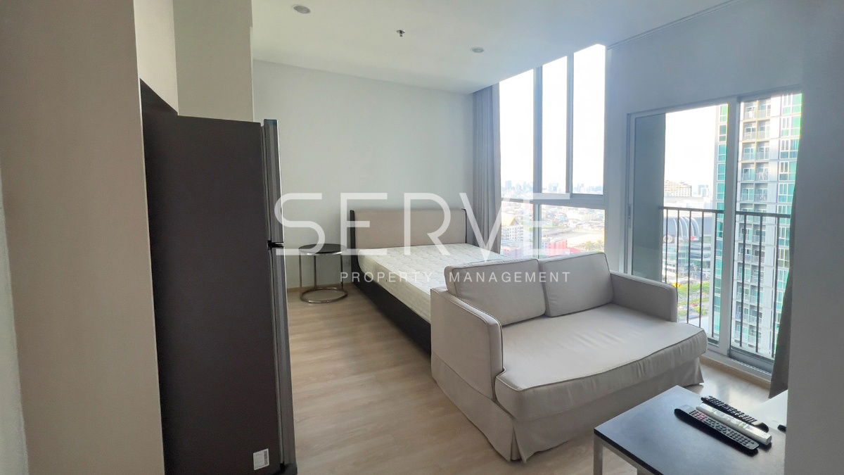 🔥🔥Good Price ! Corner Unit Studio on High Fl 15+ MRT Thailand Cultural Centre 80 m. at Noble Revolve Ratchada 2 Condo / For Rent
