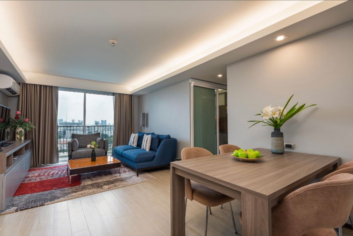 Rent Maitria Residence Rama 9, beautiful, 2 bedrooms, ready to move in, near BTS Nana, interested, contact Line @841qqlnr