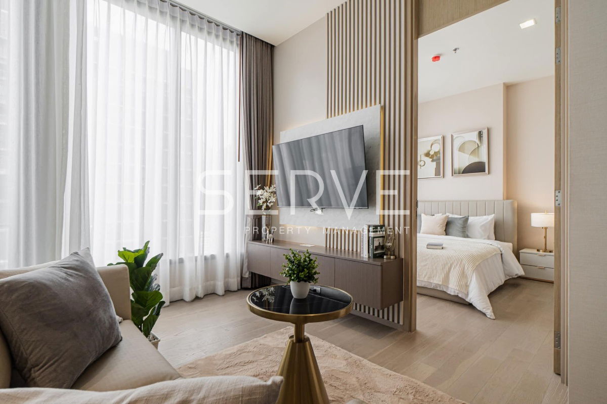 🔥🔥1 Bed with Bathtub Beautiful Room High Fl. 20+ Close to MRT Sukhumvit 550 m. & BTS Asok 700 m. at The Esse Asoke Condo / For Rent
