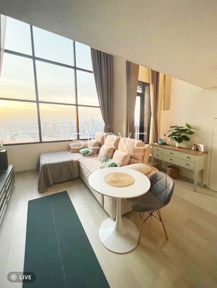 🔥Duplex 1 Bed  Super High Fl. 35+ Good View & Good Location BTS Chong Nonsi 600 m. at Knightsbridge Prime Sathorn Condo / For Rent