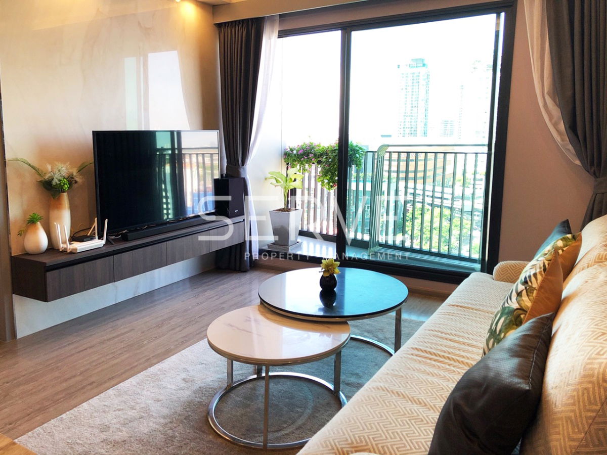 2 Beds with Bathtub Nice Room High Fl. 15+ Good Location Close to BTS Ekkamai 350 m. at Rhythm Ekkamai / For Rent