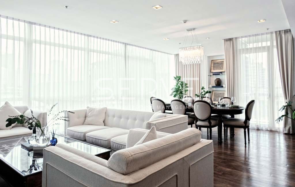 Luxury Style 3 Beds with Bathtub Good Location Close to BTS Phloen Chit 200 m. at Athenee Residence Condo / For Rent