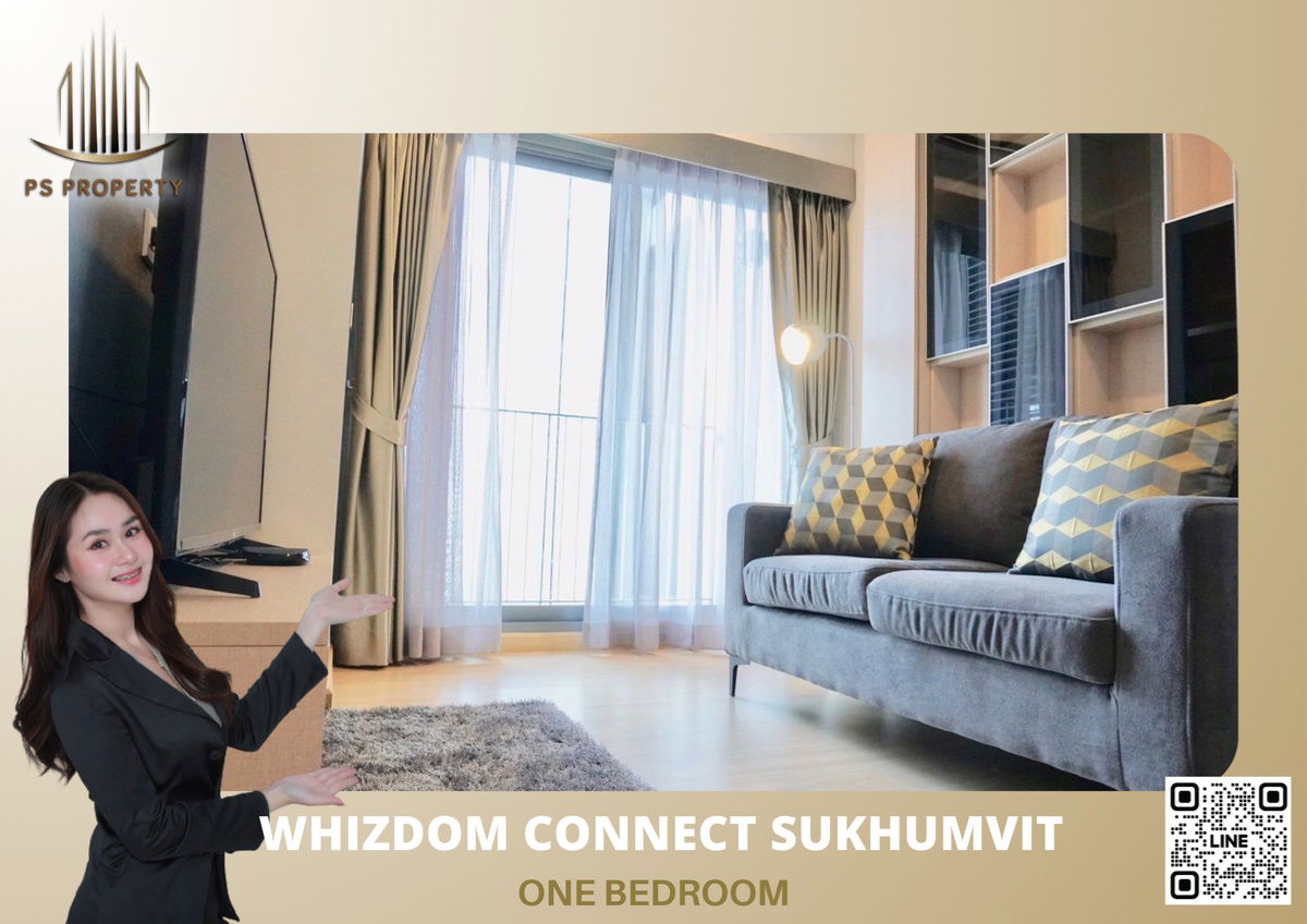 For rent 💫🏢 Whizdom Connect Sukhumvit 🏢💫 one bedroom, fully built-in, beautiful room, near BTS, shopping center 🚆🛍️