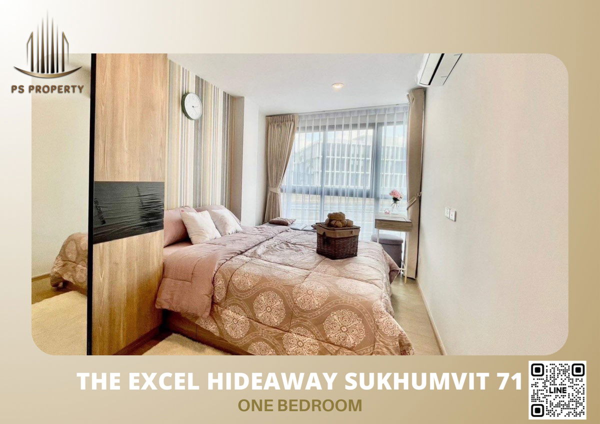 For rent ✨The Excel Hideaway Sukhumvit 71✨ Beautiful room, complete with furniture and electrical appliances. Ready to move in 🚆near BTS Phra Khanong