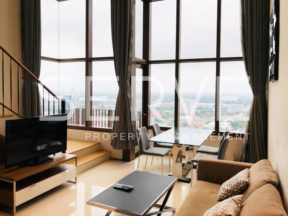 🔥Duplex 1 Bed with Bathtub Super High Fl. River View Good Location BTS Phrom Phong 800 m. at The Emporio Place Condo / For Rent