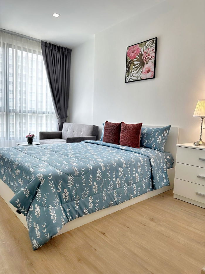 G7679💛中国客户，请加微信。(在联系方式的旁边)For rent The Rich Rama 9-Srinakarin Line ❤️💜@condopremium💜❤️Ready to move in ⬛🟨 📞 065 695 3645🟨⬛