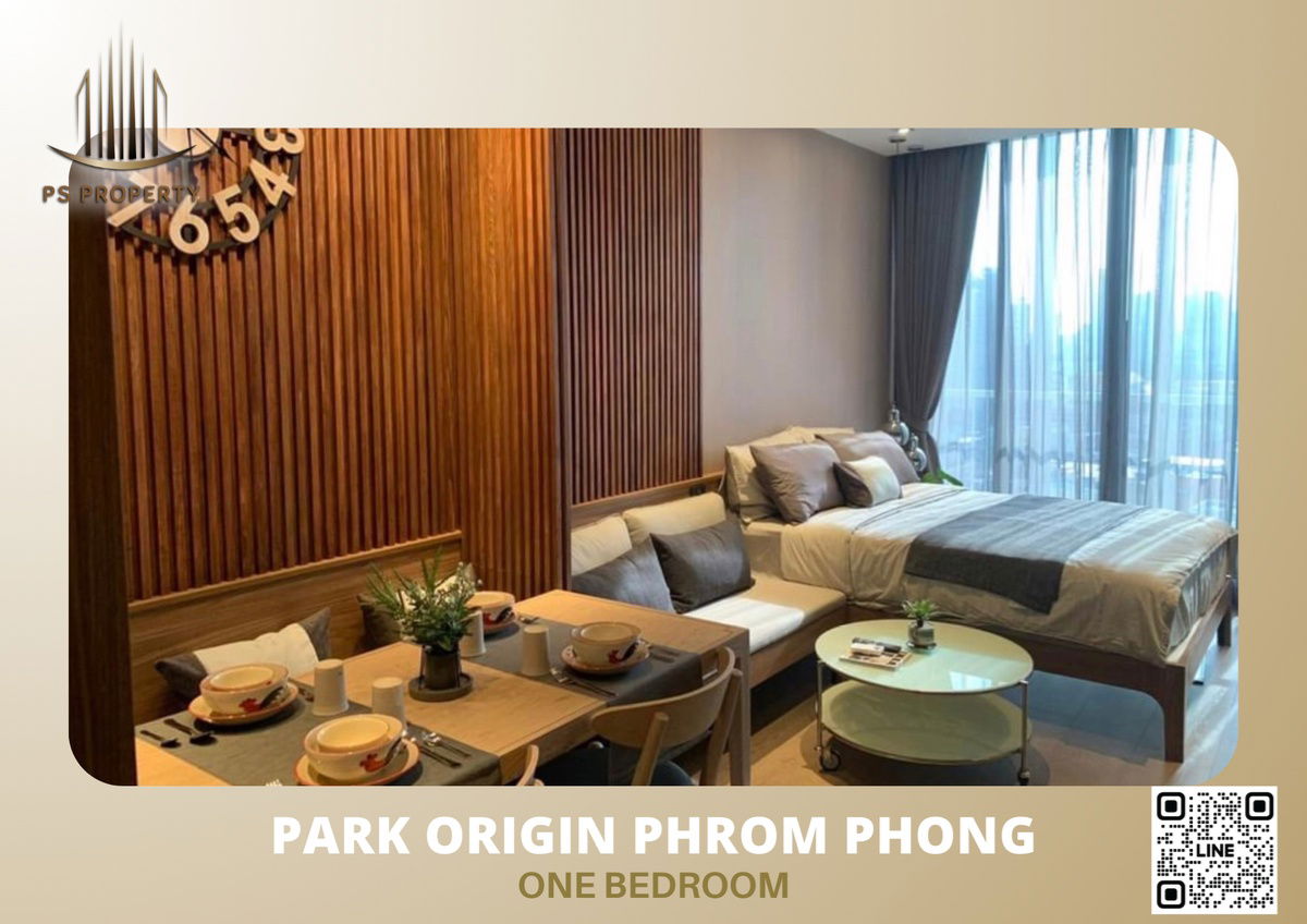 For rent 🔥PARK ORIGIN PHROM PHONG🔥 ONE BEDROOM, beautiful room, fully furnished 🆓Free WIFI 🚆near BTS Phrom Phong