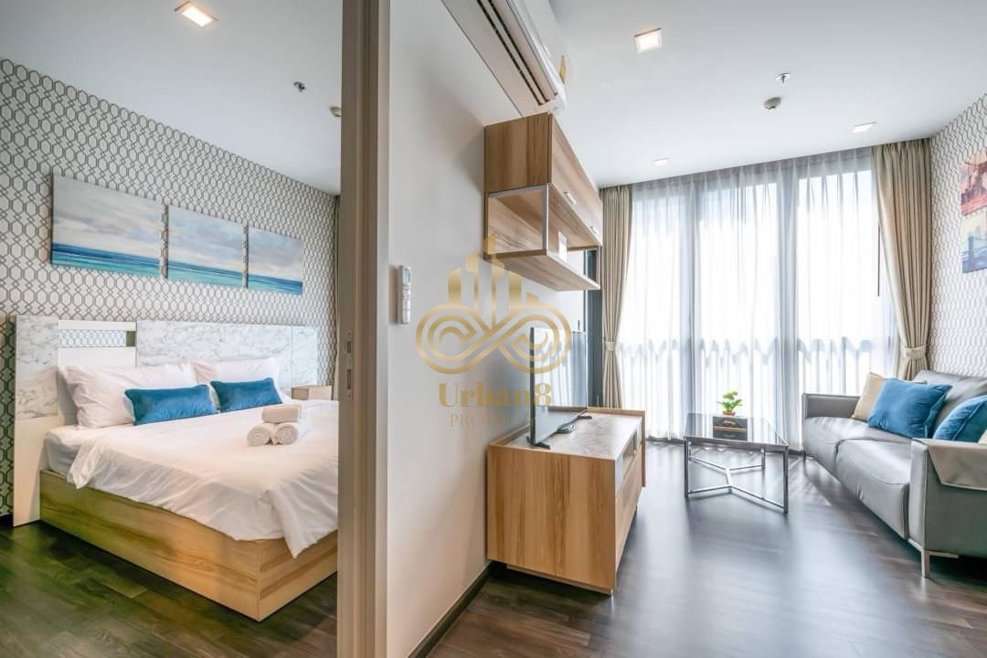 The Line Asoke – Ratchada: 35.4 sqm., upper 20th floor, 1 bed(walk-in closet), 300 meters from mrt Rama 9