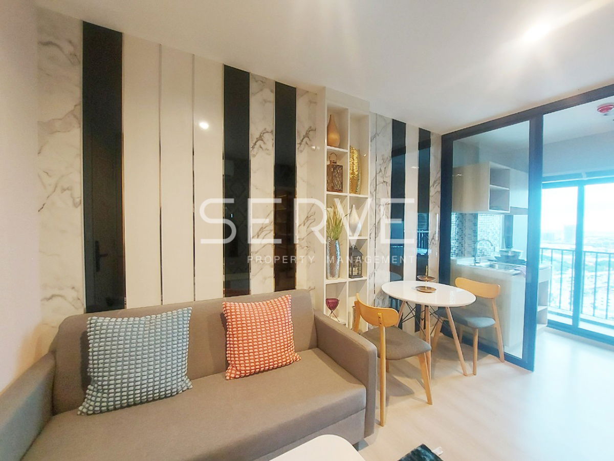 Nice Decorate 1 Bed Large Room High Fl. 20+ Good Location Next to MRT Si La Salle Station at Nue Noble Srinakarin Lasalle Condo / For Rent