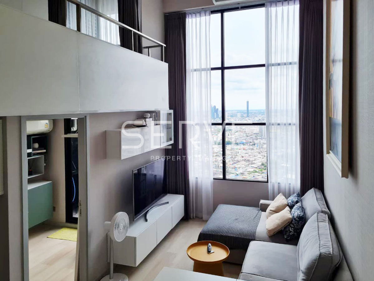 🔥🔥Duplex 1 Bed 1 Work Room High Fl. 40+ Good View & Good Location BTS Chong Nonsi 600 m. at Knightsbridge Prime Sathorn Condo / For Rent