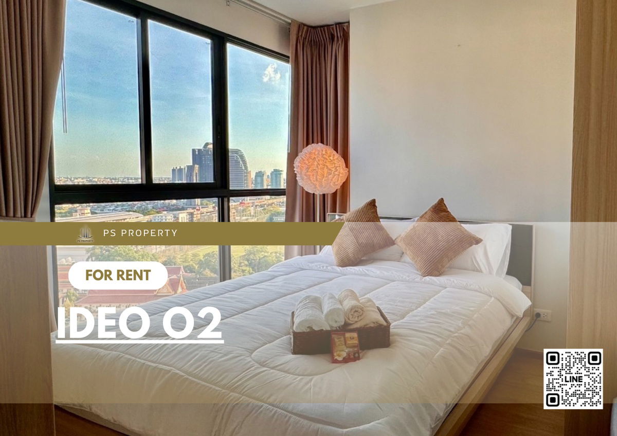 For rent 📌IDEO O2: 2 bedrooms, beautiful room, complete furniture and electrical appliances. Brand new✨ near BTS Bangna 750 meters 🚆💥