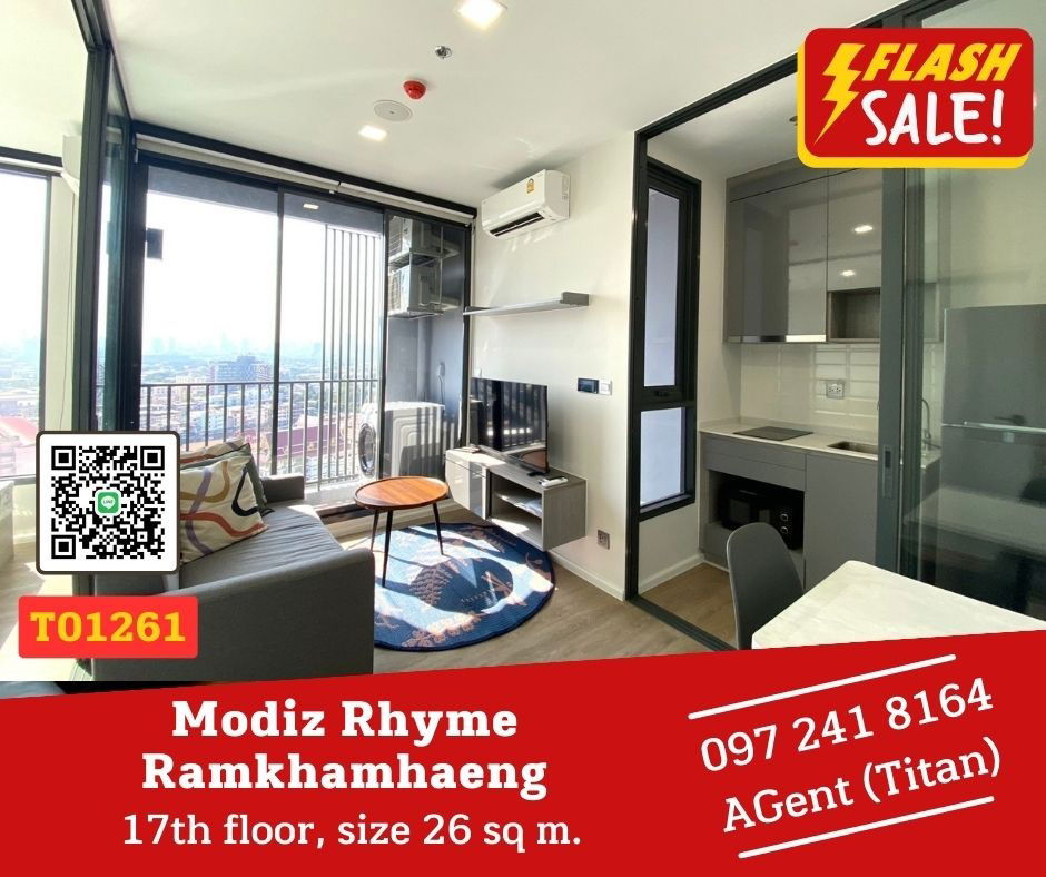 🔥🔥 It has arrived. Modis Raim Ramkhamhaeng, beautifully decorated, clean, fully furnished, ready to move in. I like coming to talk at work (T01261)