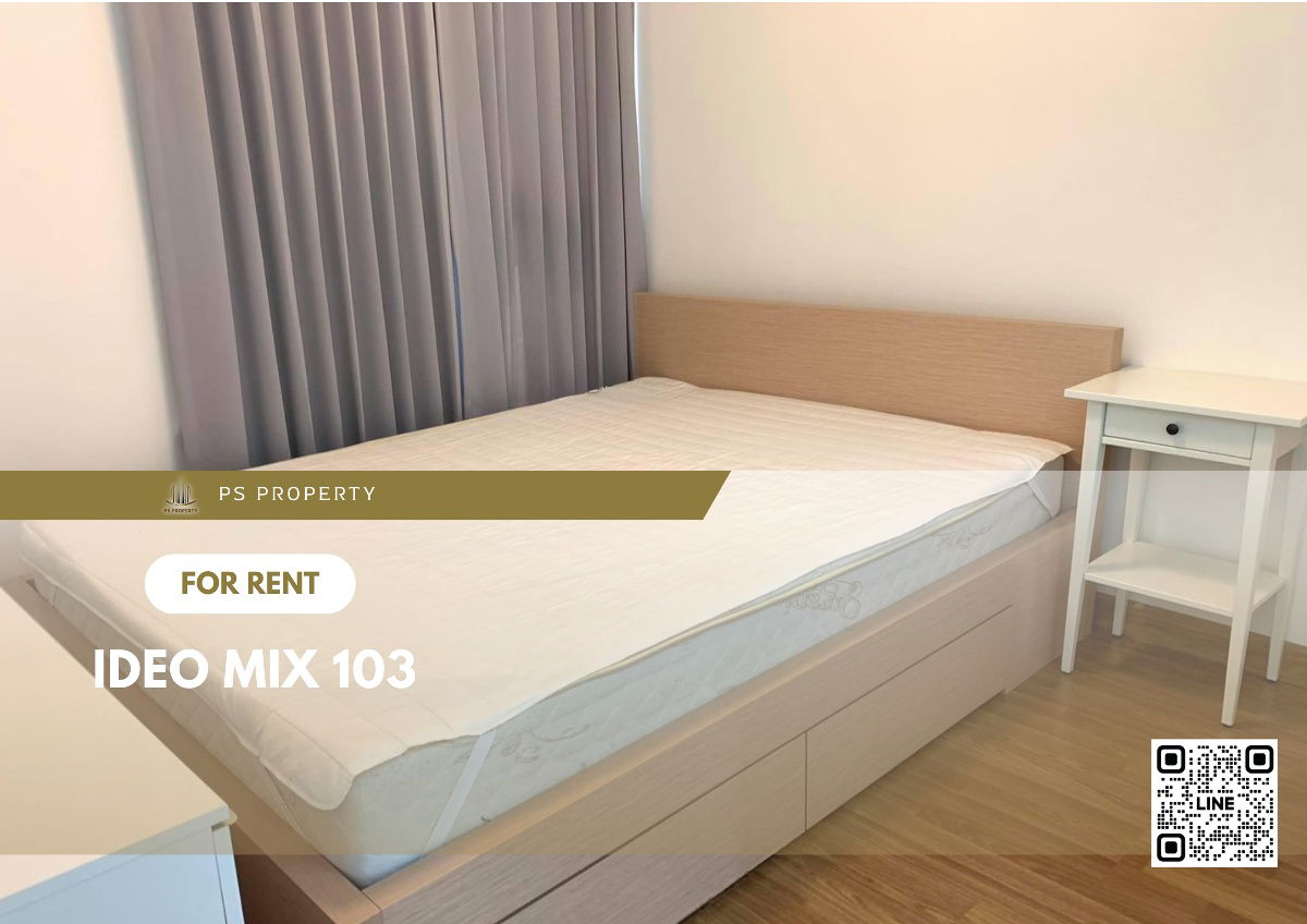 For rent📣Ideo mix 103📣, next to BTS Udomsuk, decorated, ready to move in, complete with furniture, electrical appliances.