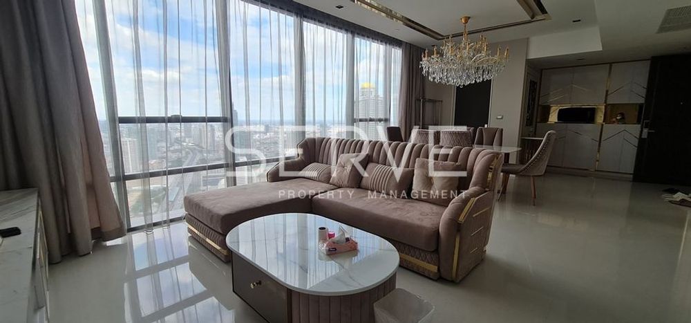 Penthouse Luxury Style 2 Beds 2 Baths 123 sq.m. High Fl. 45+ Good Location Next to BTS Surasak 50 m.-The Bangkok Sathorn