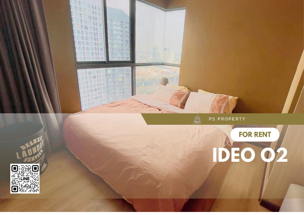 For rent 📣 Ideo o2 📣 near BTS Bangna, 2 bedrooms, 1 bathroom, furniture, complete electrical appliances.