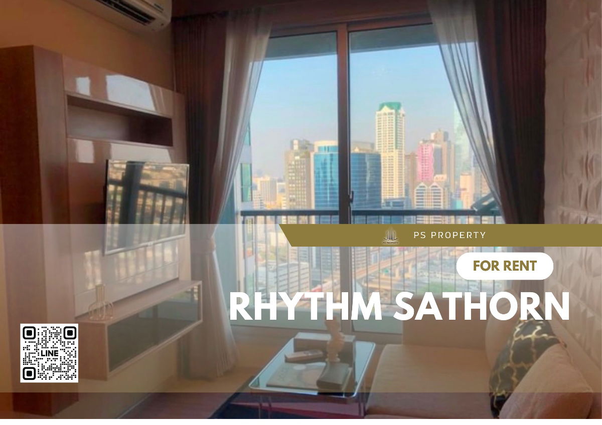 For rent 📣Rhythm Sathorn📣 new room, beautiful view, furniture, complete electrical appliances, near BTS.