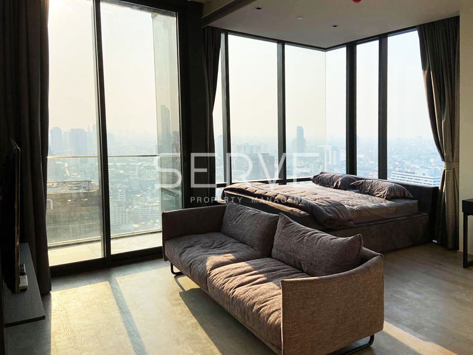 1 Bed Nice Room & Nice View Super High Fl. 40+ Condo BTS Chong Nonsi 350 m. at Ashton Silom Condo / For Rent