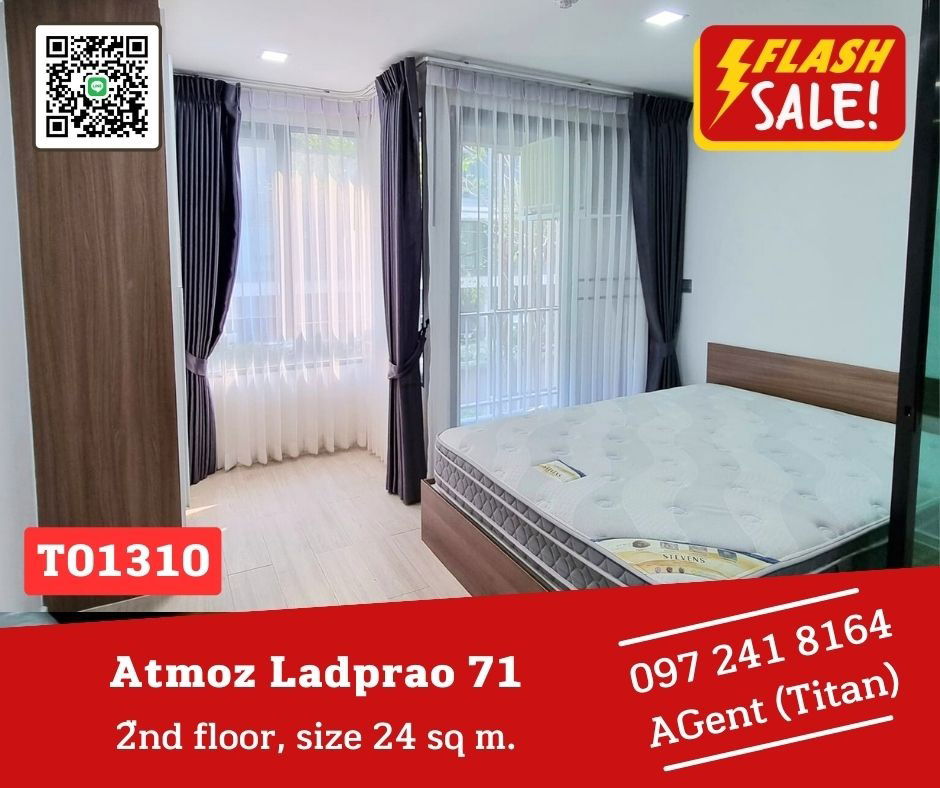 🎯Atmoz Lat Phrao 71 🔥🔥 Beautiful room, fully furnished, magnificent central area. Ready to move in I like coming to talk at work (T01310)