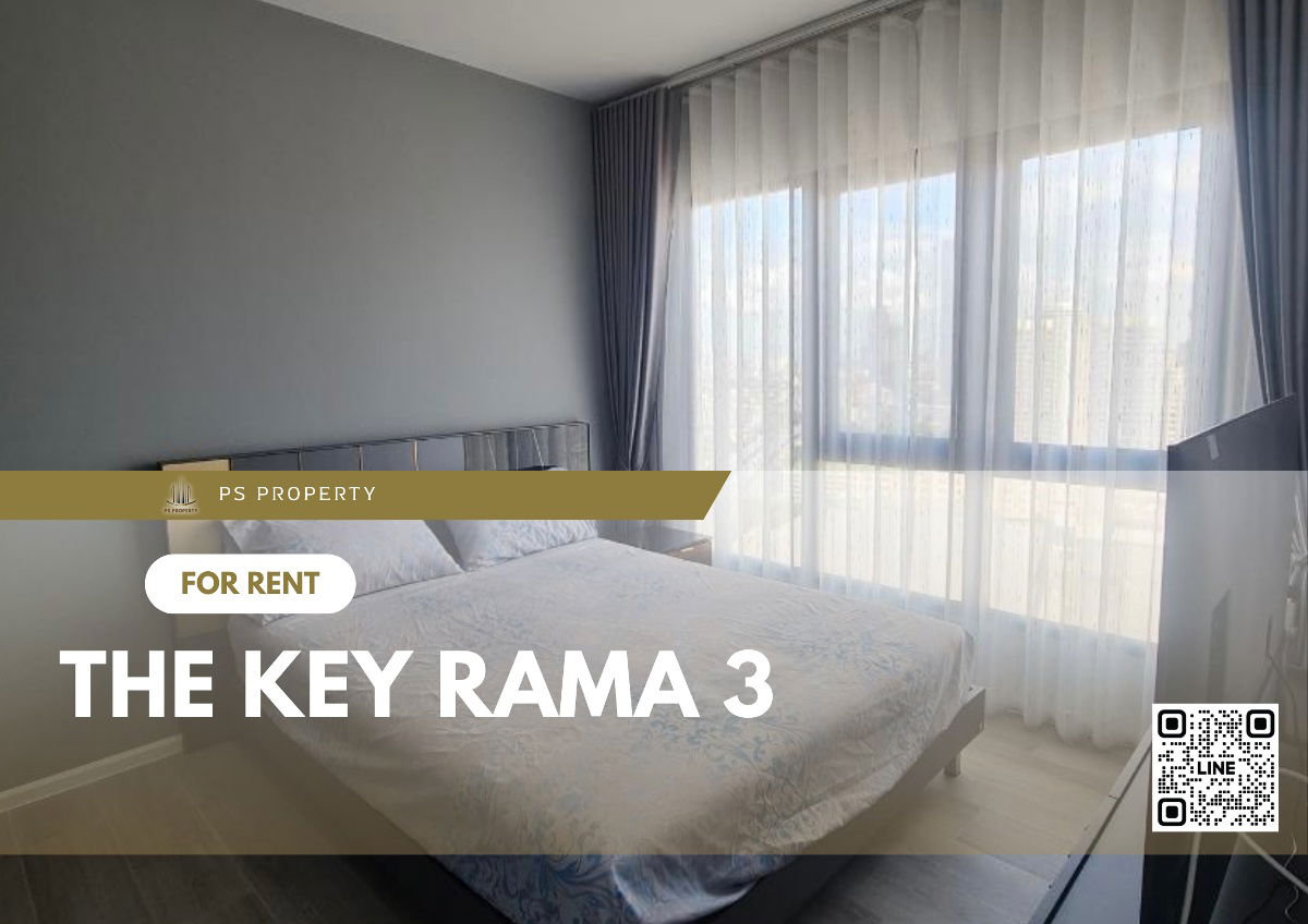 For rent 🔥The Key Rama 3🔥 2 bedrooms, furniture, complete electrical appliances. Convenient travel near BTS