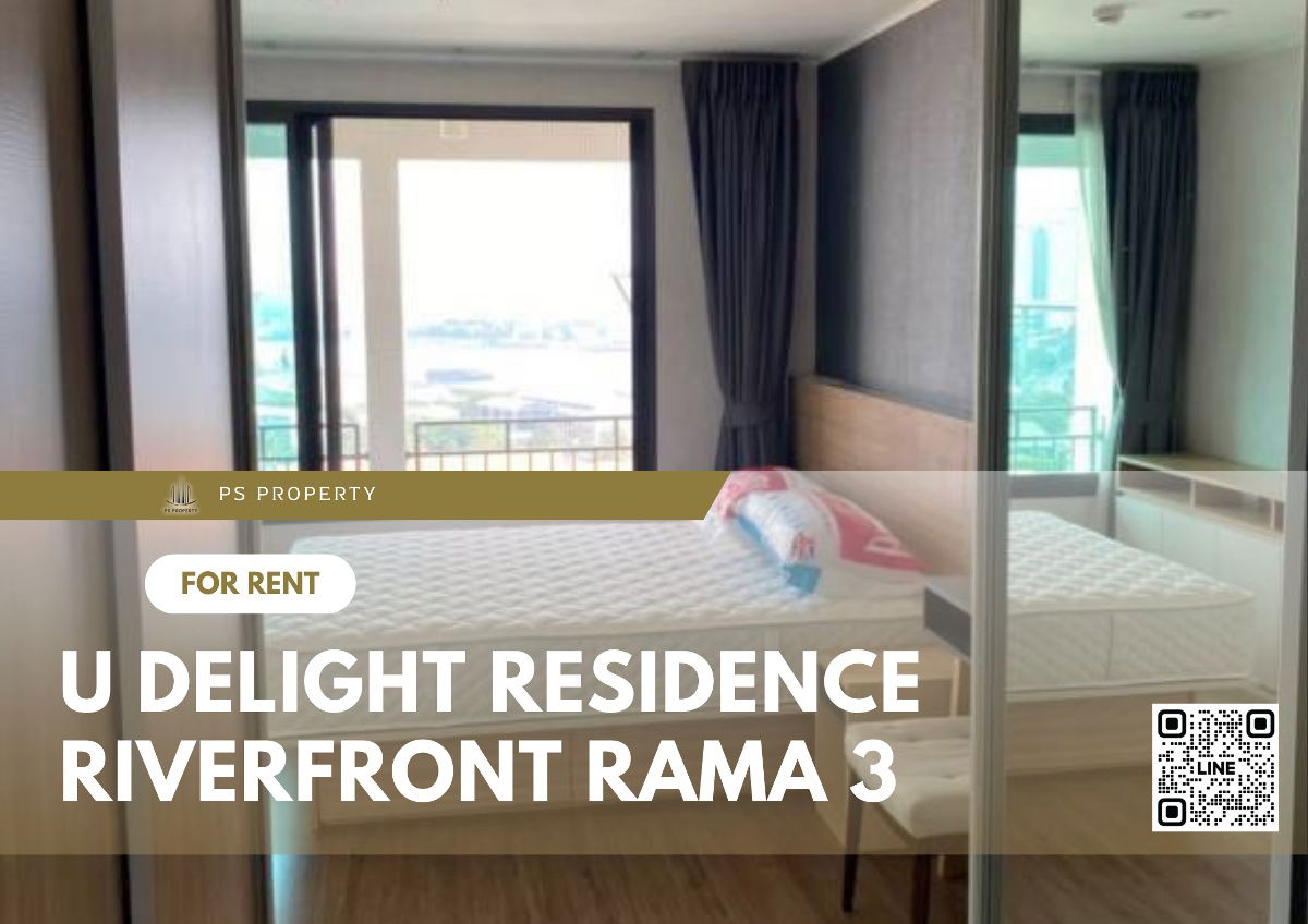 For rent🔥U Delight Residence Riverfront Rama 3🔥 Fully decorated room with furniture and electrical appliances.