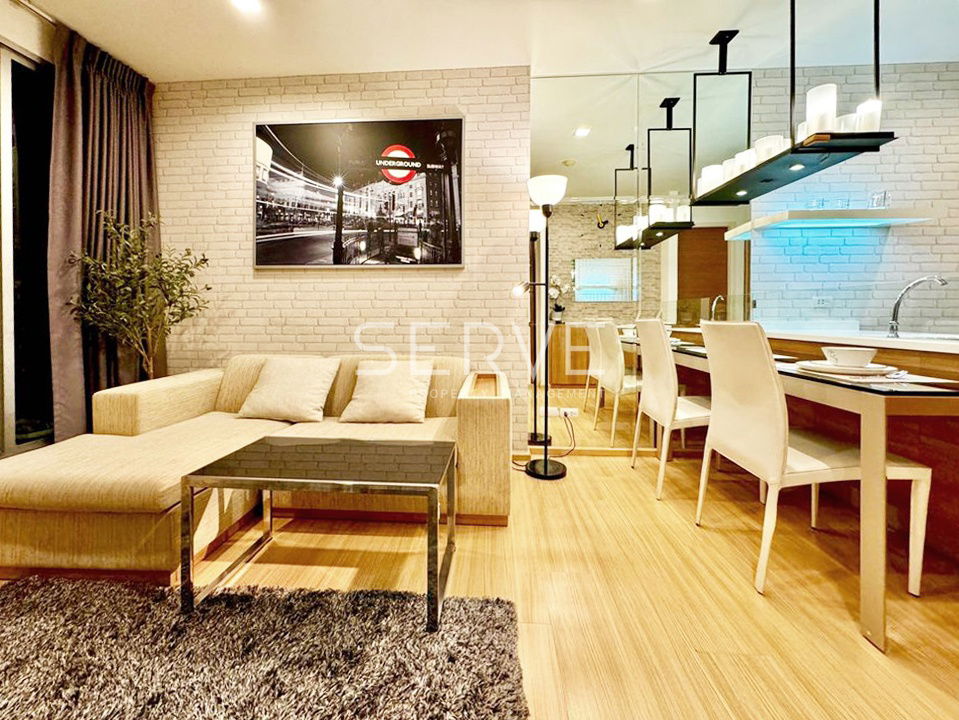 Nice Decorate 1 Bed with Bathtub Super High Fl. 30+ Good Location BTS On Nut 200 m. at Rhythm Sukhumvit 50 Condo / For Rent