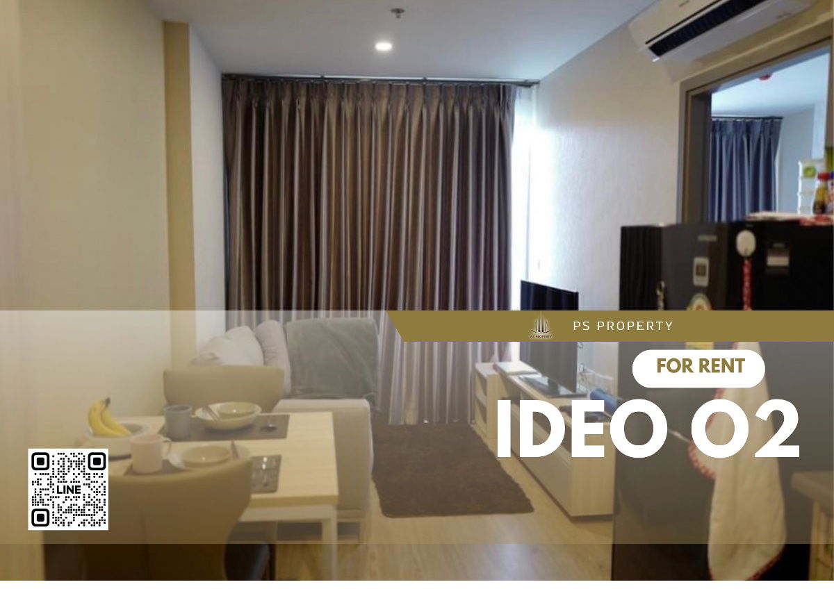 For rent📣 Ideo O2📣 furniture, complete electrical appliances. Convenient travel near BTS Bangna and the expressway.