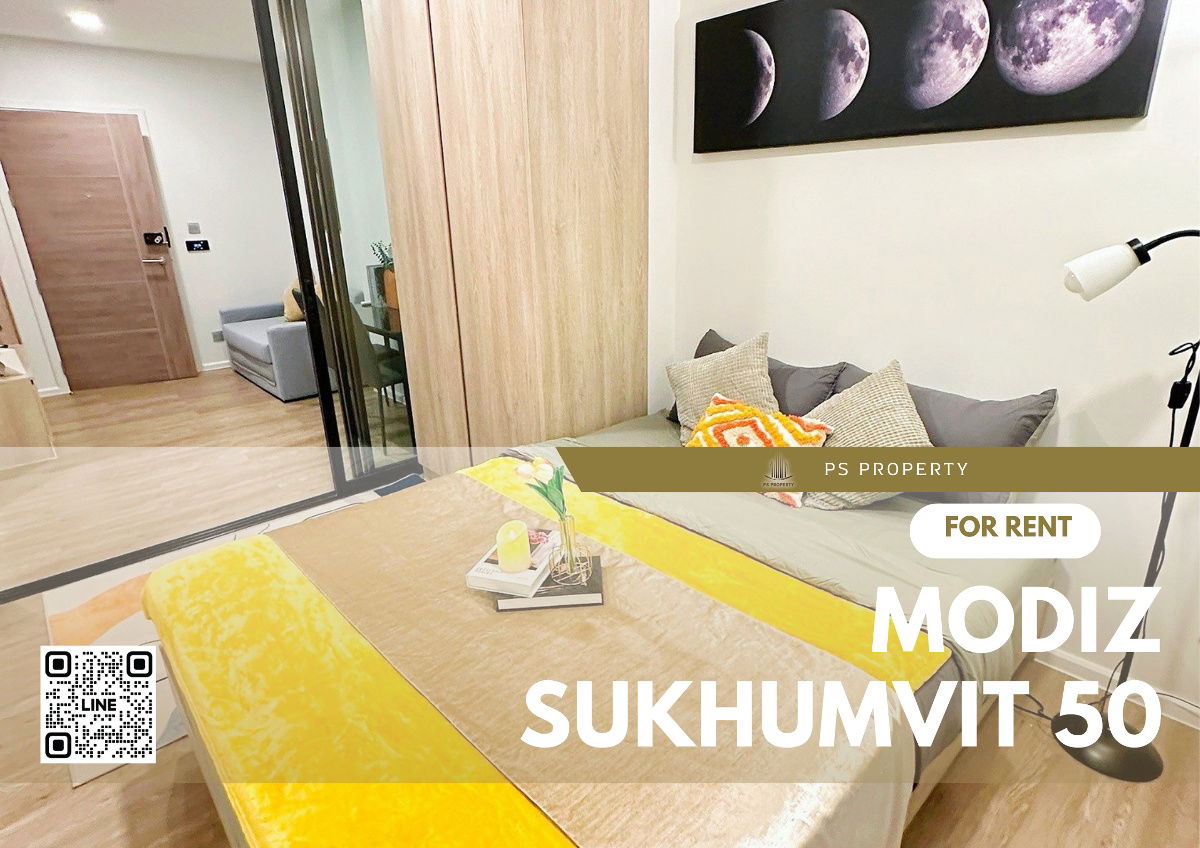 For rent✨MODIZ Sukhumvit 50✨ new room, furniture, complete electrical appliances, near BTS On Nut, ready to move in.