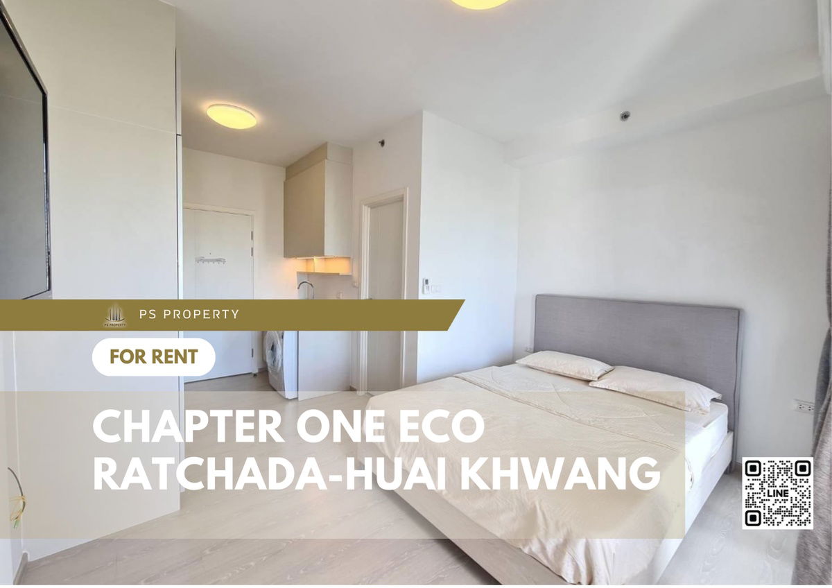 For rent 🔥Chapter One Eco Ratchada-Huai Khwang🔥 Beautiful room, complete with furniture and electrical appliances. Decorated and ready to move in