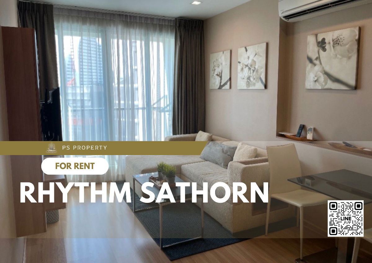 For rent✨Rhythm Sathorn✨ Beautiful room, Sathorn view, Saphan Taksin, complete furniture and electrical appliances, near BTS Saphan Taksin.