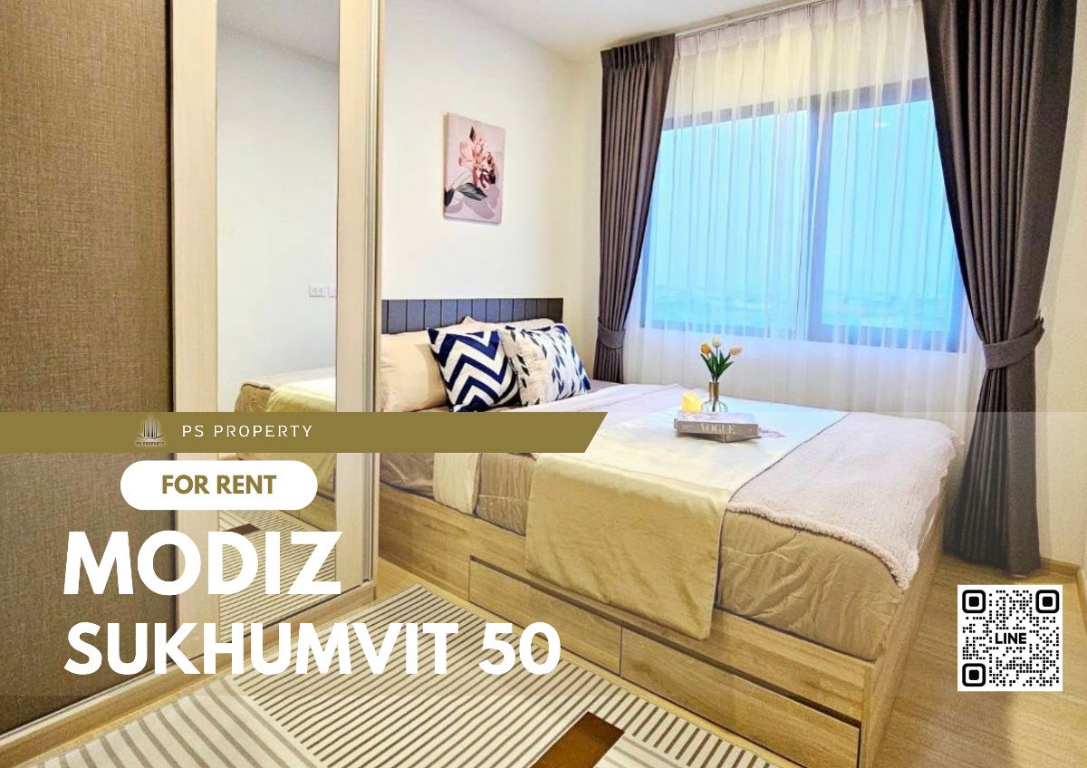 For rent 🔥MODIZ Sukhumvit 50🔥 beautifully decorated, fully furnished. Complete with electrical appliances, near BTS On Nut