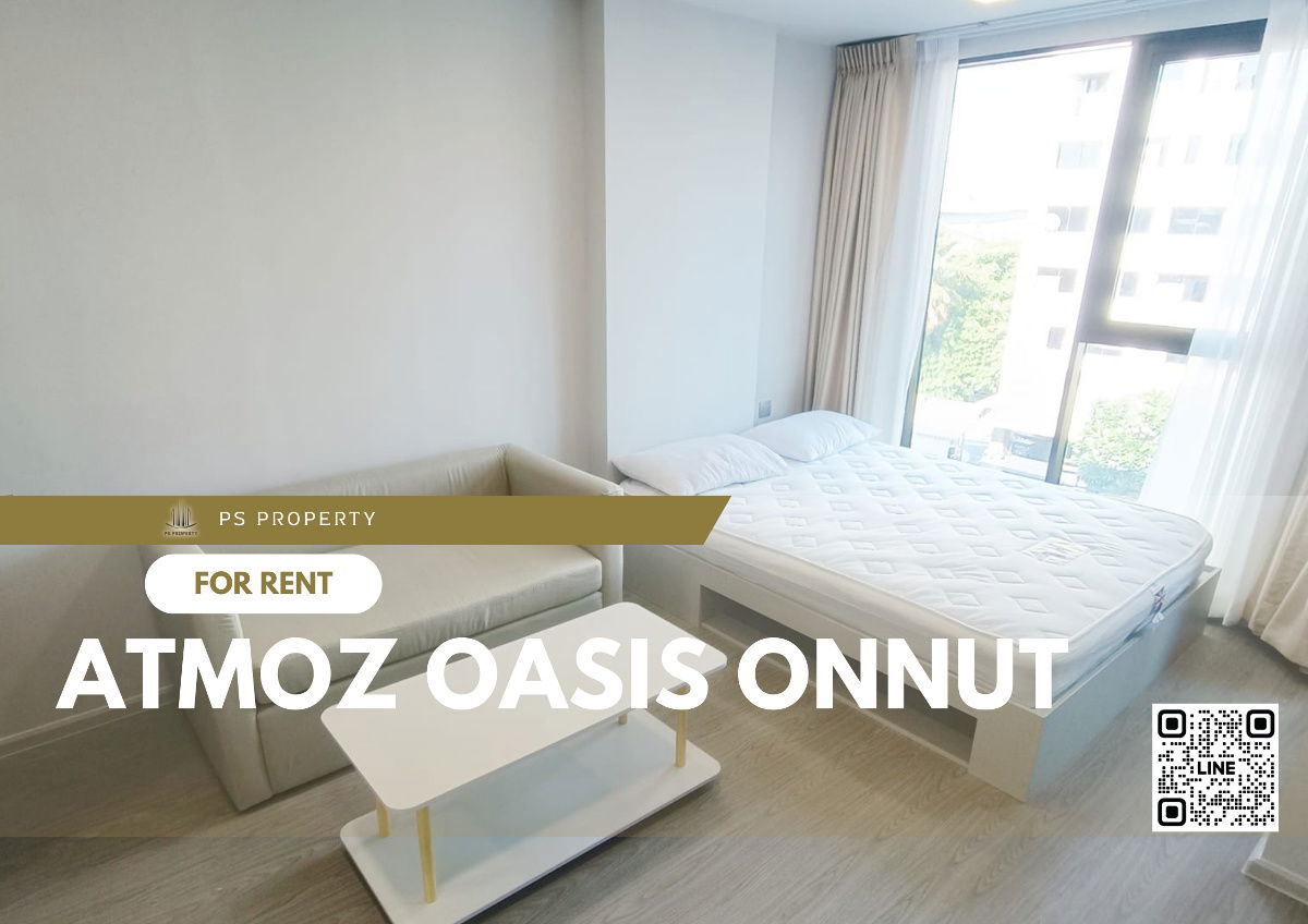For rent🔥Atmoz Oasis Onnut🔥, furniture, complete electrical appliances, near MRT Yellow Line, Srinuch Station, 450 m.