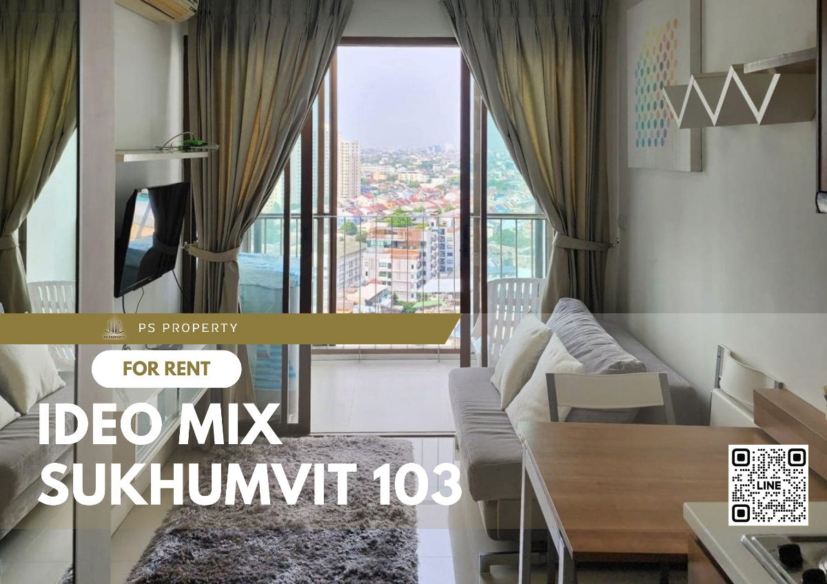 For rent✨IDEO Mix Sukhumvit 103✨ beautifully decorated with furniture and electrical appliances, near BTS Udomsuk.