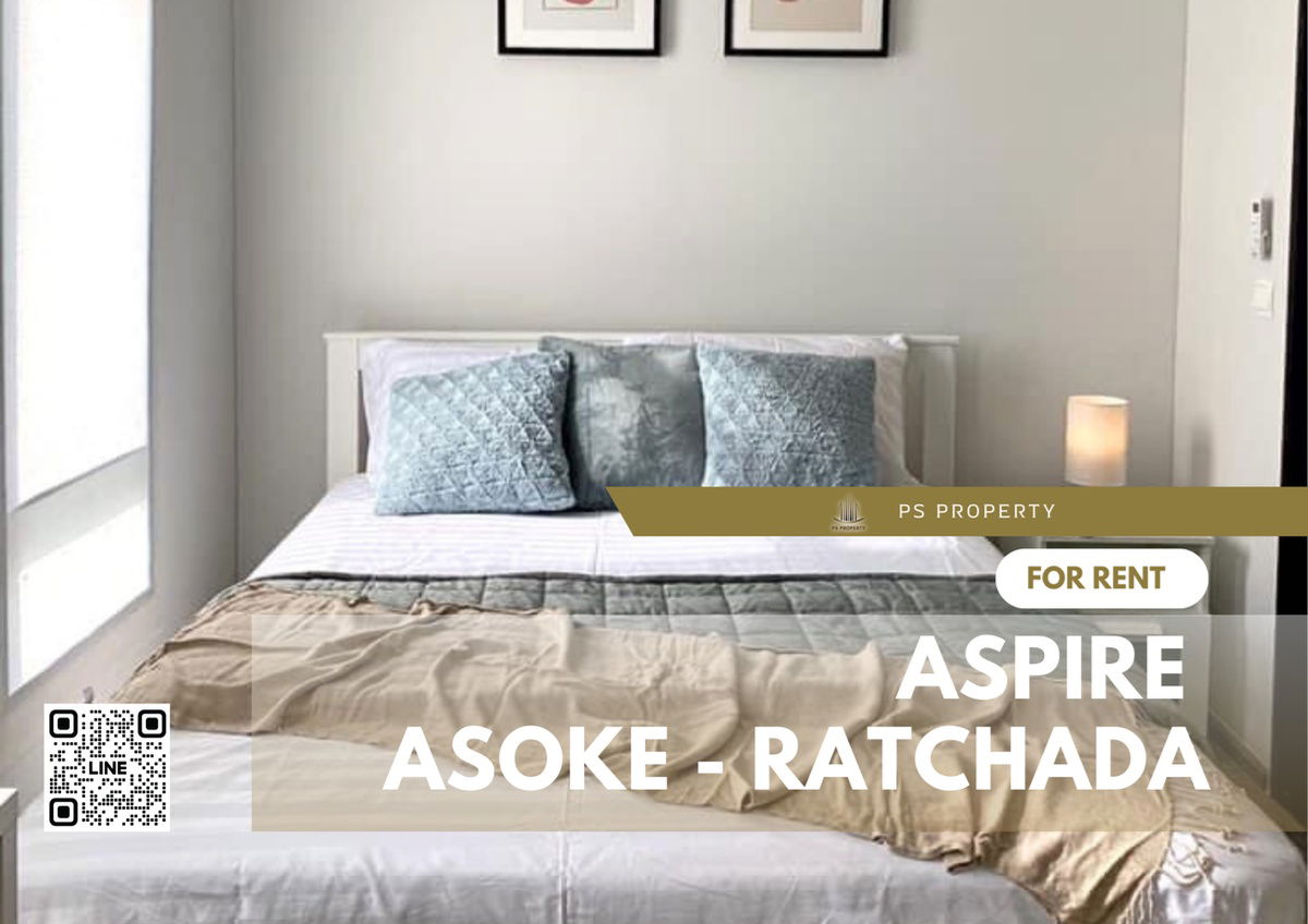 For rent 💥Aspire Asoke - Ratchada💥Beautiful room Fully furnished Built-in, ready to move in, near MRT Rama 9🚆