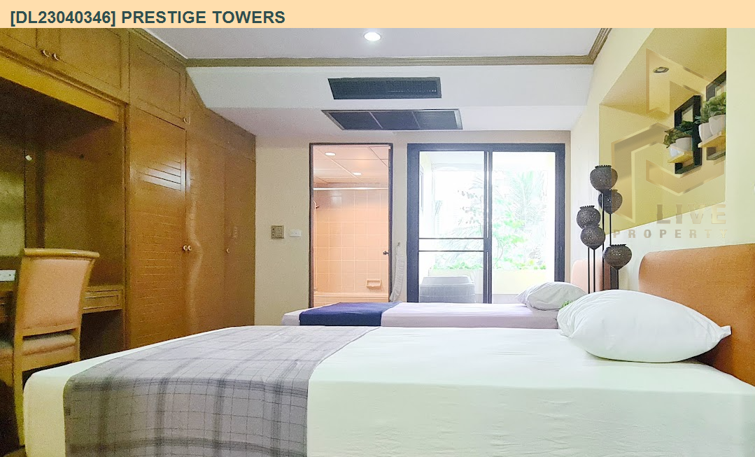 DL23040346 Condo for rent, Prestige Towers near BTS อโศก, ready to move in, call urgently 0842740999 LineID @523dslwi