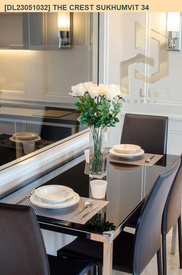 DL23051032 Condo for rent, The Crest Sukhumvit 34 near BTS Thong Lo, ready to move in, call urgently 0638692663 LineID @162cjixi