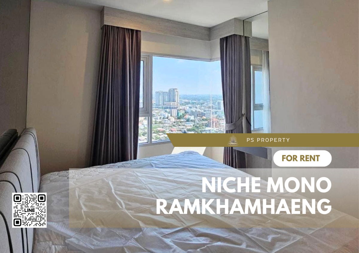 For rent ✨Niche Mono Ramkhamhaeng✨2 bedrooms, complete furniture and electrical appliances. Ready to move in