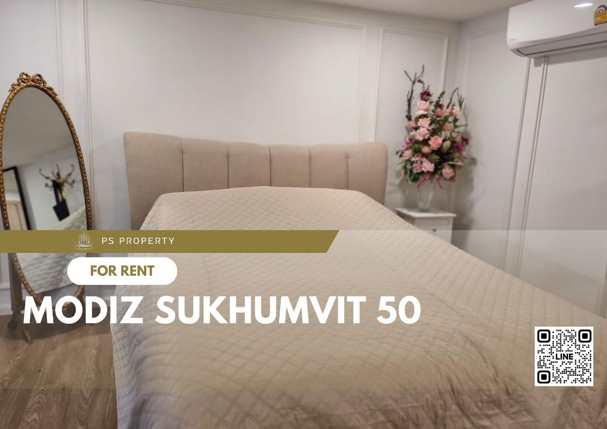 ให้เช่า 📣 MODIZ สุขุมวิท 50 📣 ห้อง DUPLEX เฟอร์นิเจอร์ เครื่องใช้ไฟฟ้าครบ ใกล้ BTS อ่อนนุช