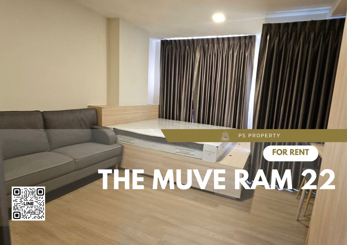 For rent ✨ THE MUVE Ram 22 ✨ furniture, complete electrical appliances, near MRT Ramkhamhaeng.