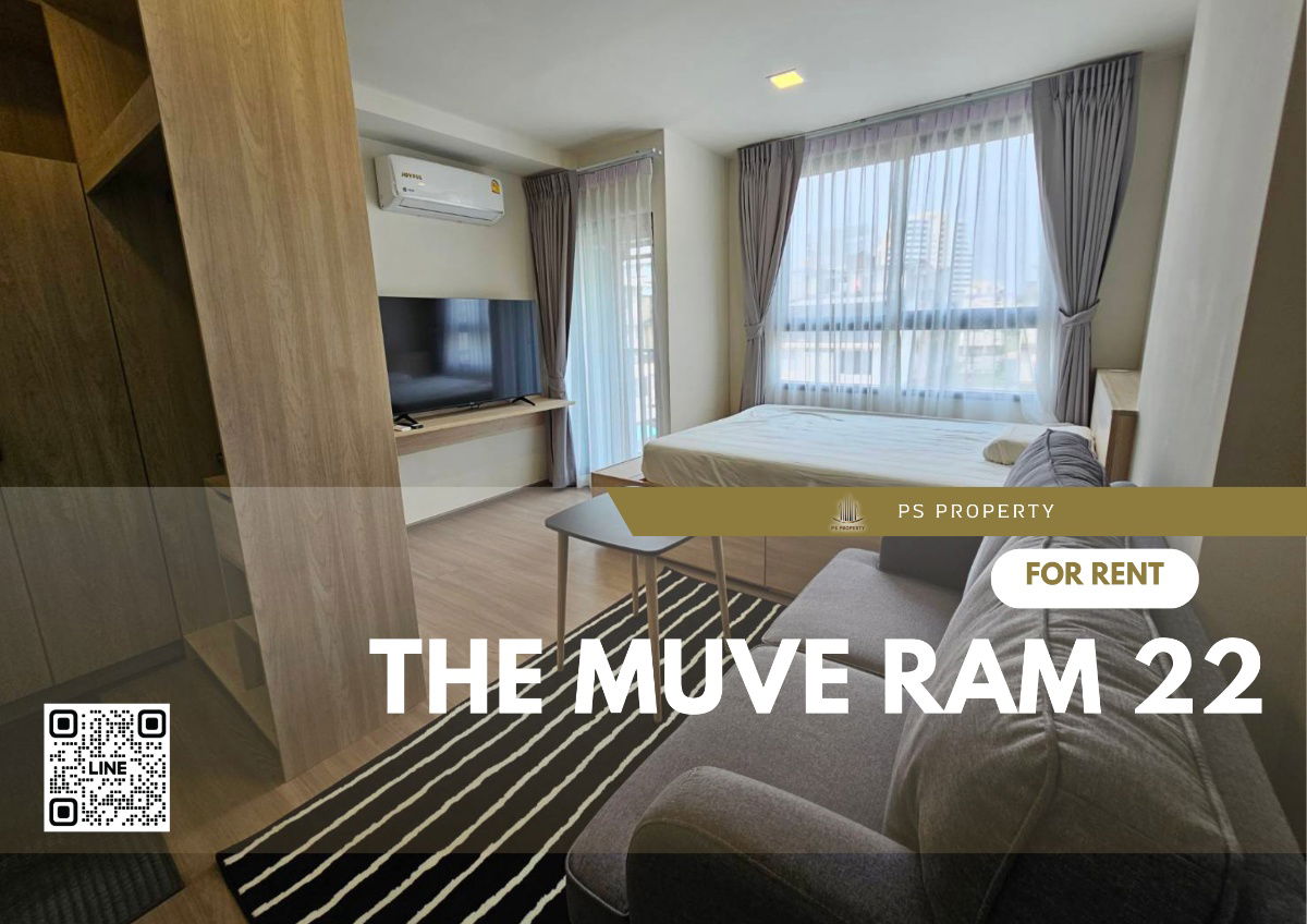 For rent 🔥 THE MUVE Ram 22 🔥 furniture, complete electrical appliances, near MRT Ramkhamhaeng