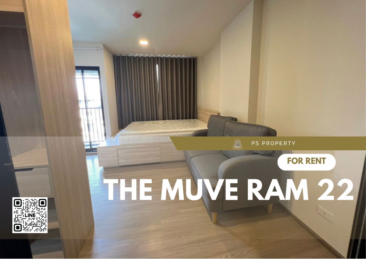 For rent 🔥 THE MUVE Ram 22 🔥 furniture, complete electrical appliances, near MRT Ramkhamhaeng