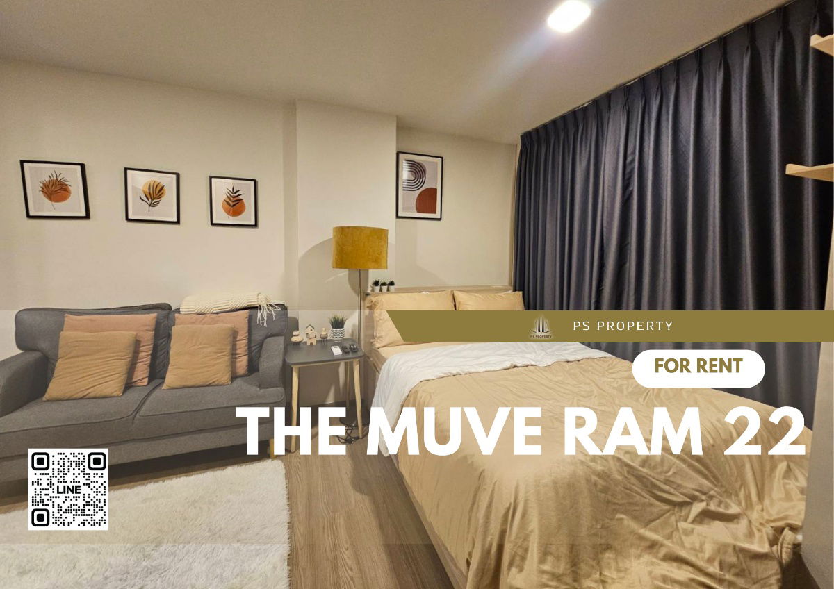 For rent ✨ THE MUVE Ram 22 ✨ furniture, complete electrical appliances, near MRT Ramkhamhaeng.