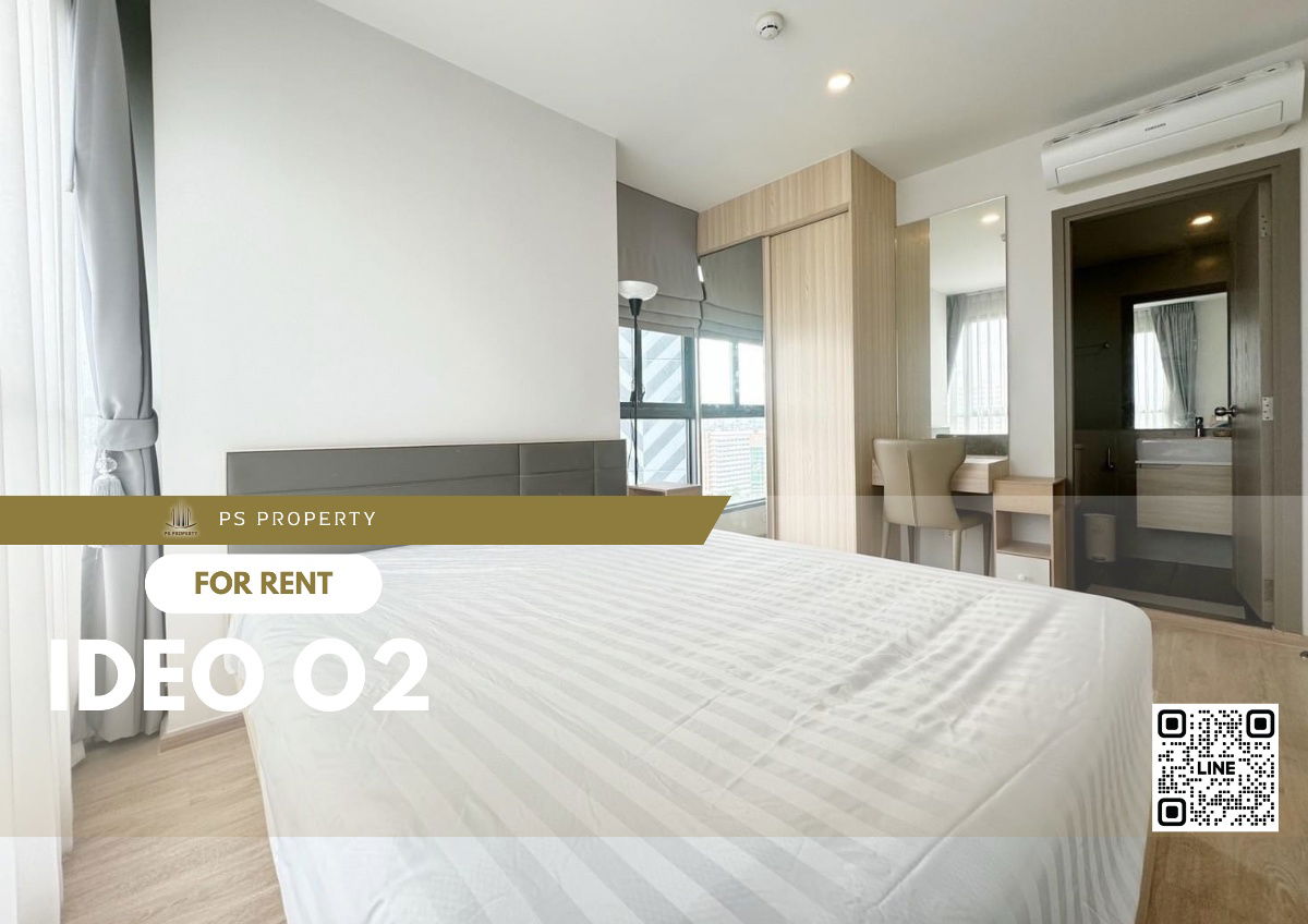 For rent 🌟 IDEO O2 🌟 2 bedrooms, 2 bathrooms, complete furniture and electrical appliances, near BTS.