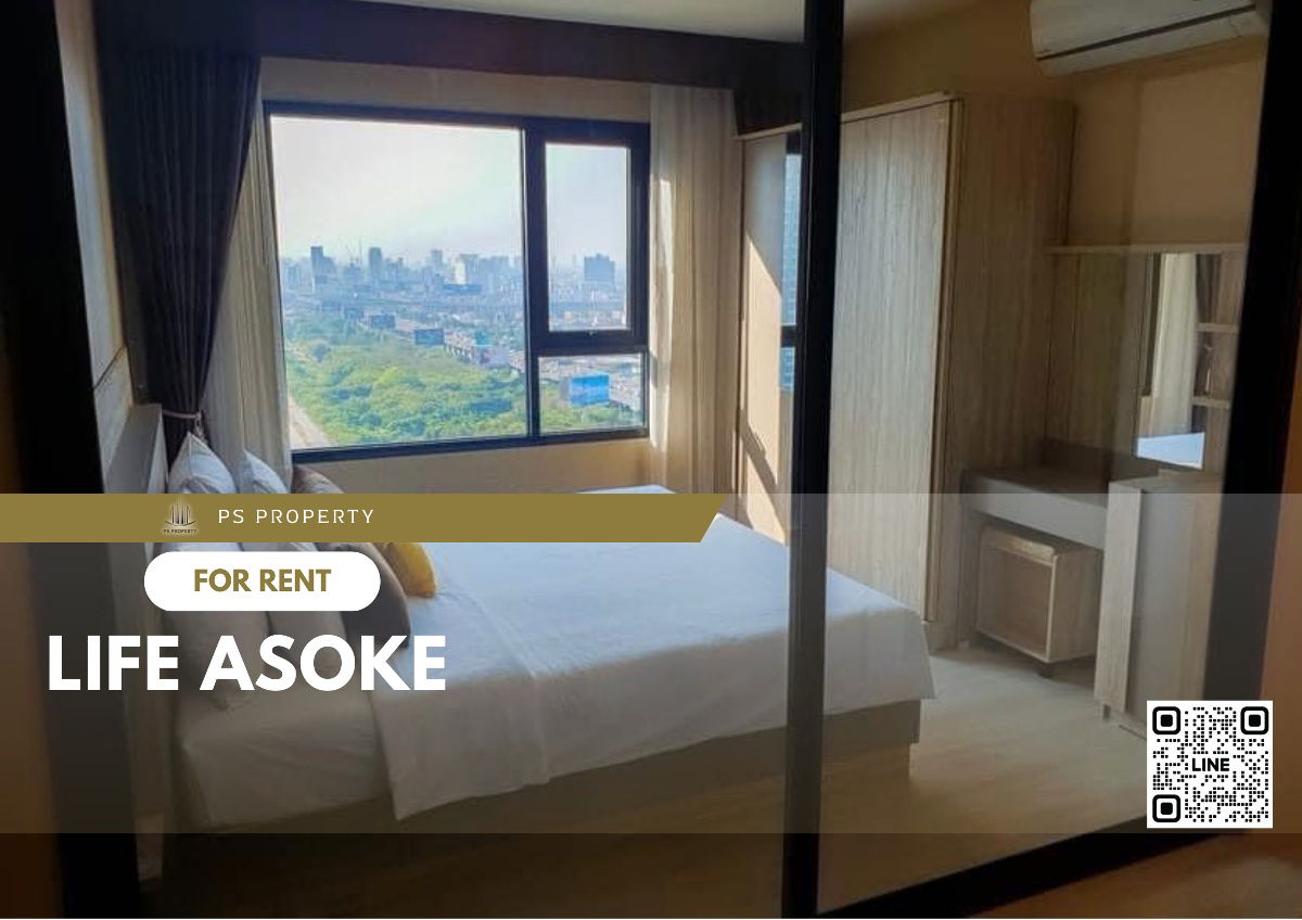 For rent 📍 Life Asoke 📍 near MRT Phetchaburi, complete with furniture and electrical appliances.