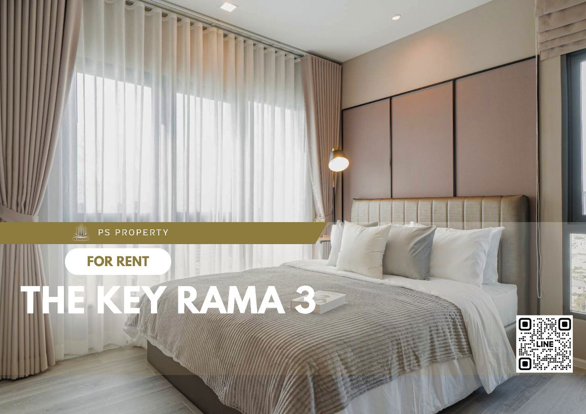 For rent 📍 The Key Rama 3 📍 2 bedrooms, beautifully decorated, fully furnished. Complete furniture and electrical appliances