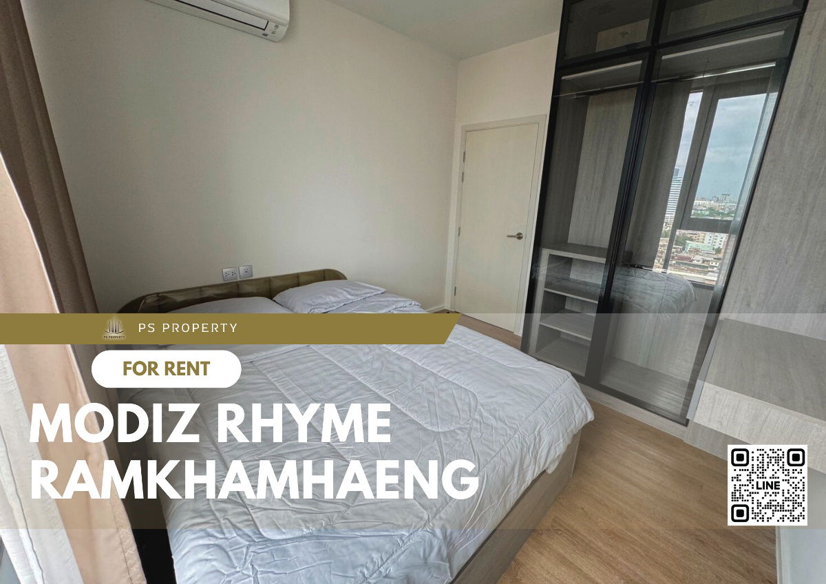 出租✨ Modiz Rhyme Ramkhamhaeng ✨ 家具电器齐全，靠近MRT Ramkhamhaeng。